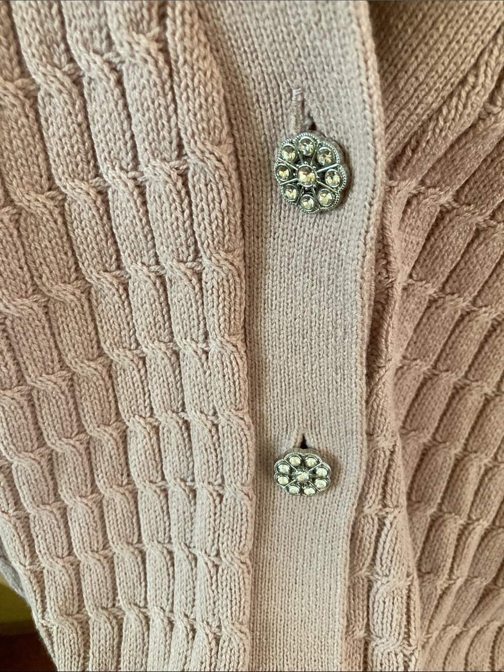 Light Pink Women's Knit Cardigan Sweater - Picture 4 of 5